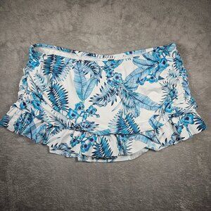LA BLANCA Women's Blue Sides Belle Fiore Swim Skirt Swimsuit Bottom 18 Plus Sz